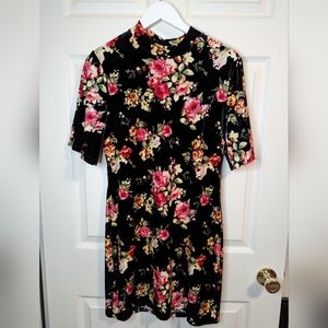Current + Project Women's Black and Pink velour dress cut out back size Large